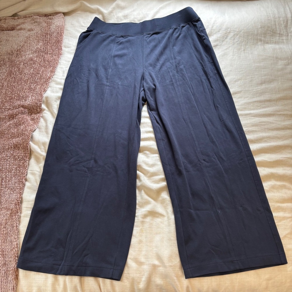 Pact Organic Cotton Wide Leg Pants Navy Blue XXL Lounge Pockets
